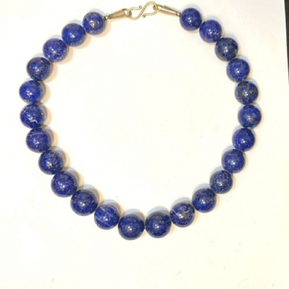 Sale! Make an offer. Lapis necklace 18.5". 24 Lapis Lazuli 50.8mm 2" beads. - Picture 6 of 7